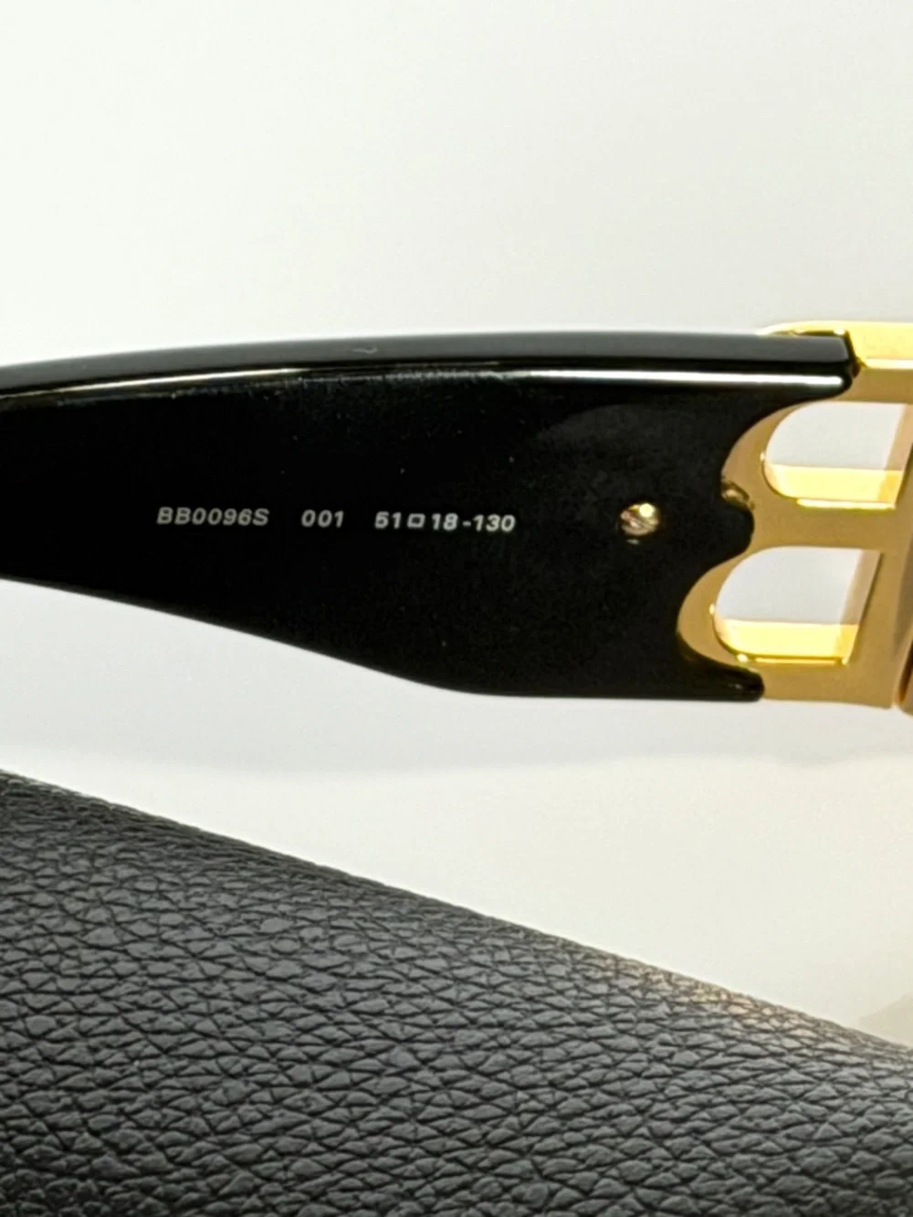 Balenciaga Dynasty Rectangle Sunglasses Black Gold BB0096S